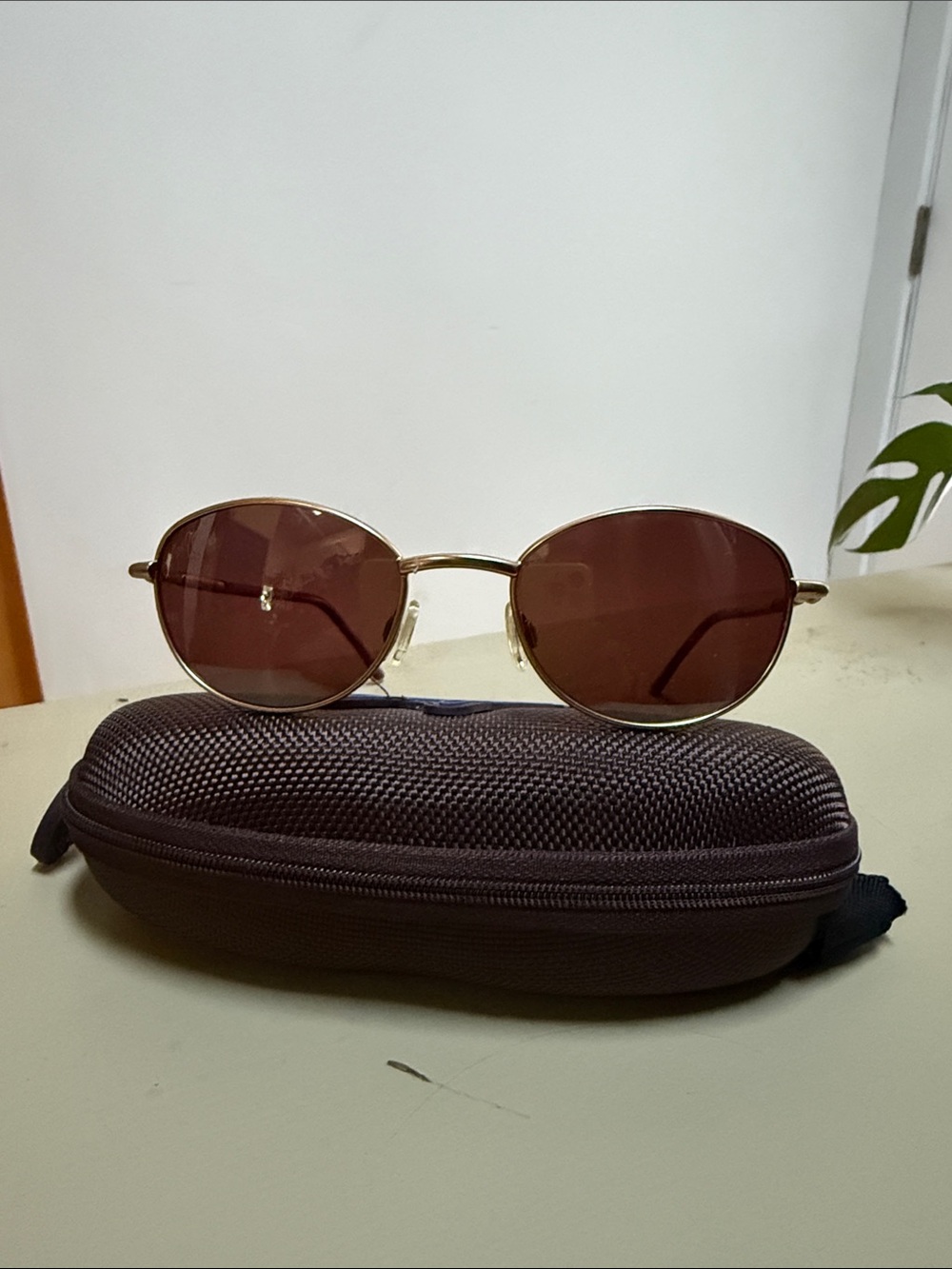 Women’s Maui Jim Gold Frame Brown Lens Oval Sunglasses